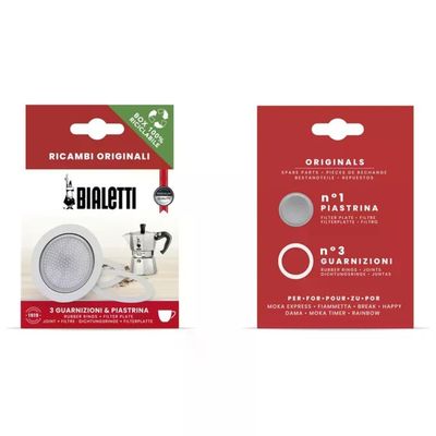 Bialetti 0800033 Kit ricambi per moka con 3 guarnizioni e piastrina filtro