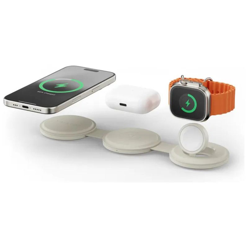Satechi OntheGo 3-in-1 Caricatore Wireless Qi2 15 W Bianco