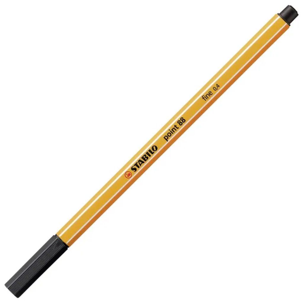 STABILO Point 88 Fineliner Nero – Confezione da 10