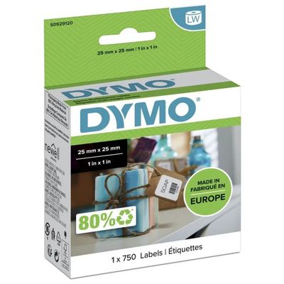 DYMO LabelWriter Etichette Quadrate Removibili 25 x 25 mm, 750 pz