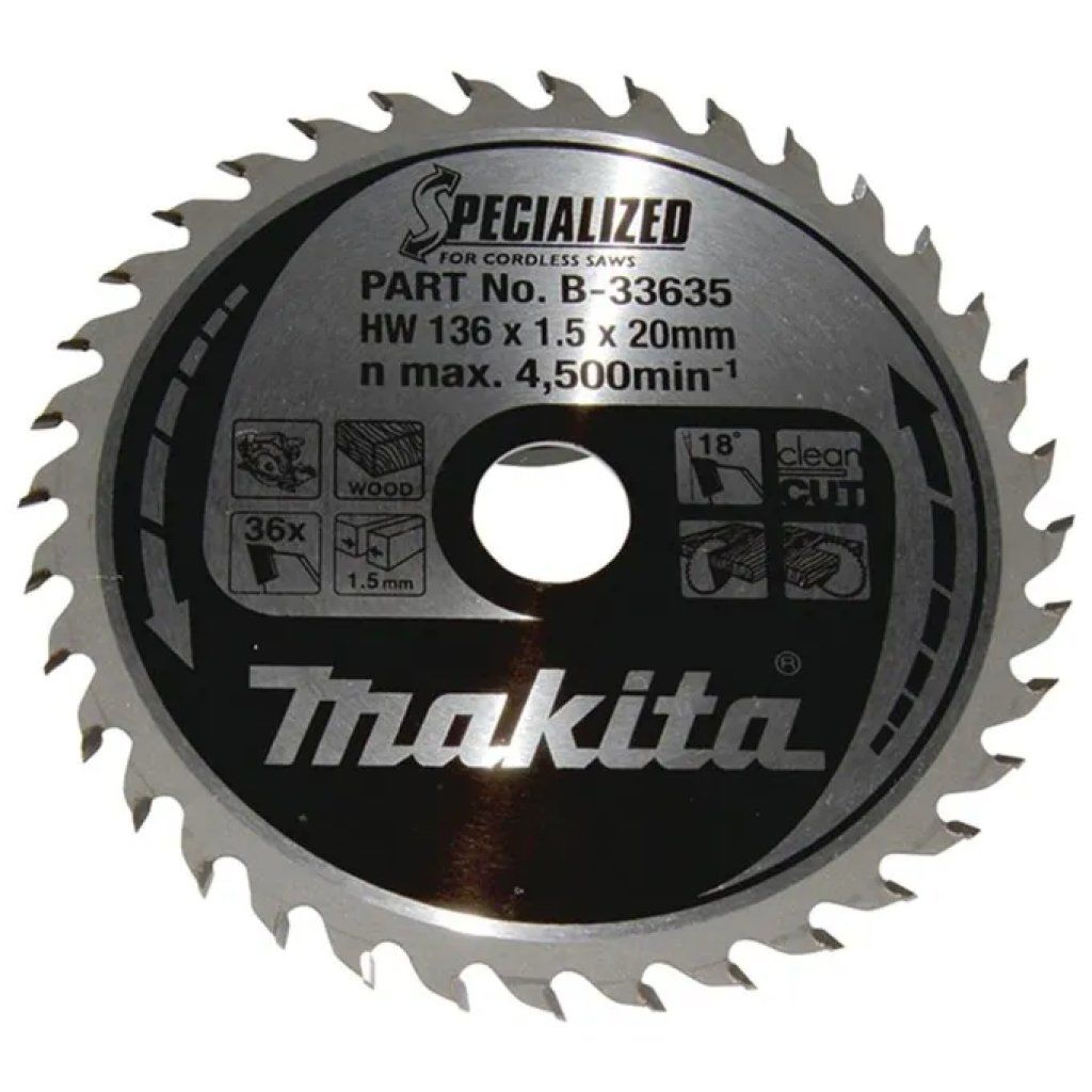 Makita B-33635 Lama Circolare Specialized 136 mm, 36 Denti