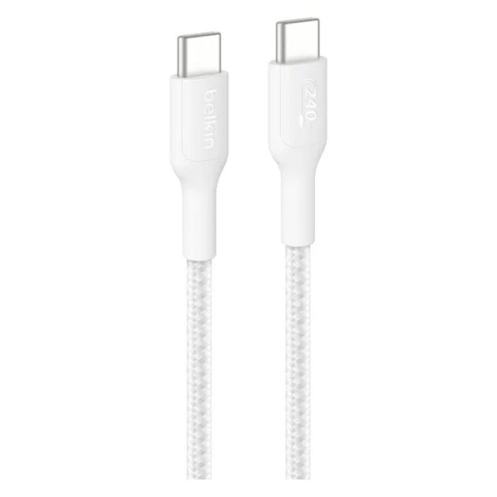 Belkin BoostCharge Pro CAB025HQ2MWH – Cavo USB-C 240 W, 2 m, Bianco