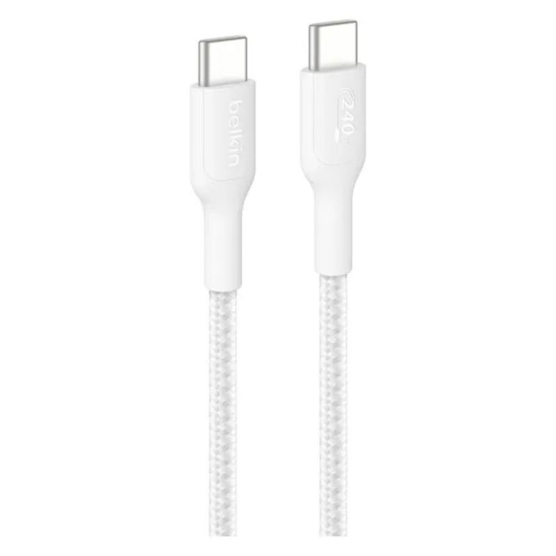 Belkin BoostCharge Pro CAB025HQ2MWH – Cavo USB-C 240 W, 2 m, Bianco