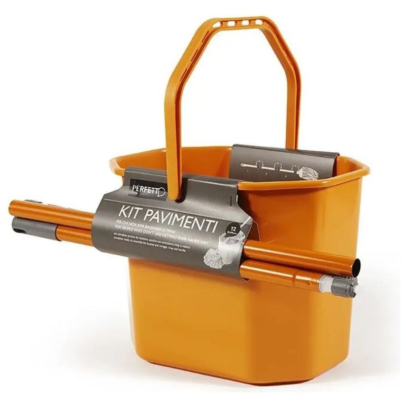 Perfetto 0469F Kit Lavapavimenti con Secchio e Mop