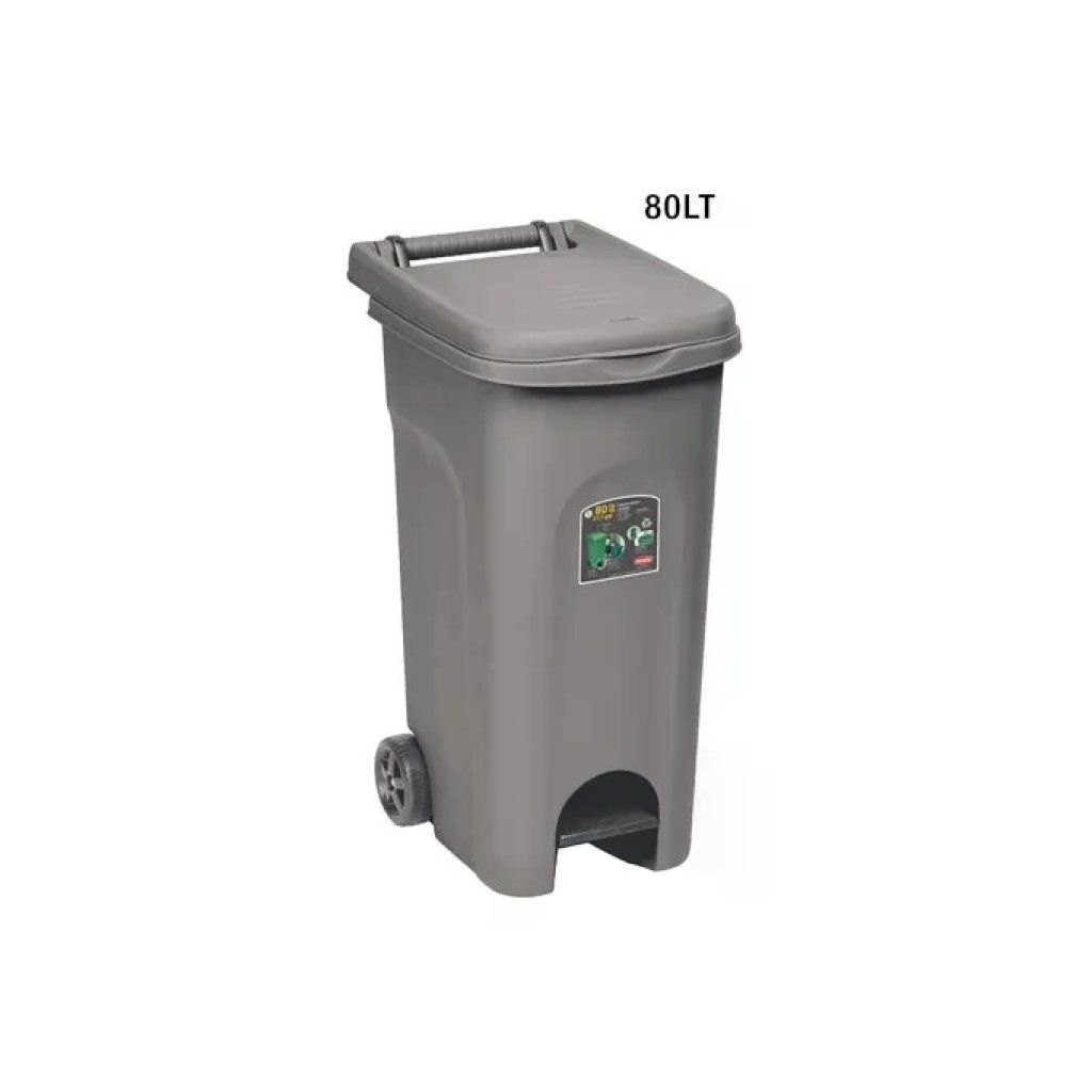 Stefanplast Urban Eco System Bidone Carrellato 80 L con Pedale