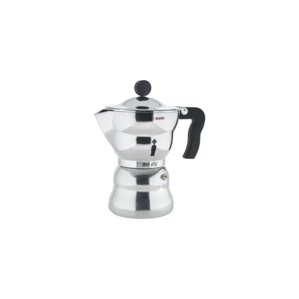 Alessi AAM33-6 Moka in Alluminio Nera, 6 Tazze