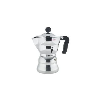Alessi AAM33-6 Moka in Alluminio Nera, 6 Tazze