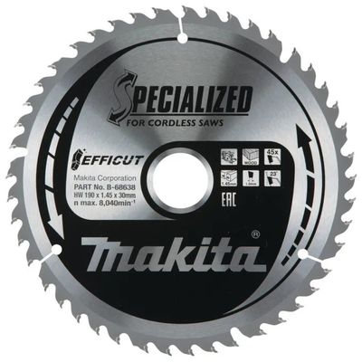 Makita EFFICUT B-68638 Lama Circolare 190 mm, 45 Denti