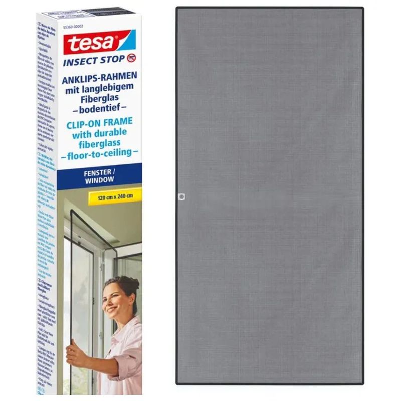 Tesa Insect Stop zanzariera con telaio a clip 120 x 240 cm Tesa Insect Stop zanzariera con telaio a clip 120 x 240 cm