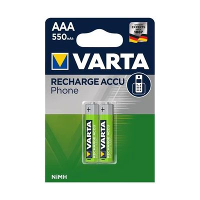 VARTA Phone Power Batterie Ricaricabili AAA NiMH 550 mAh, 2 Pezzi