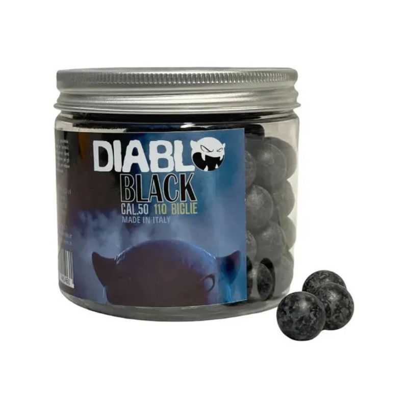 Defence System Diablo Black – Pallini in Gomma per Pistole PB 575, 110 Pezzi