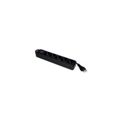 Tecnoware FMP5IIG5B Multipresa Filtrata con 5 Prese Schuko/Italia, Nero