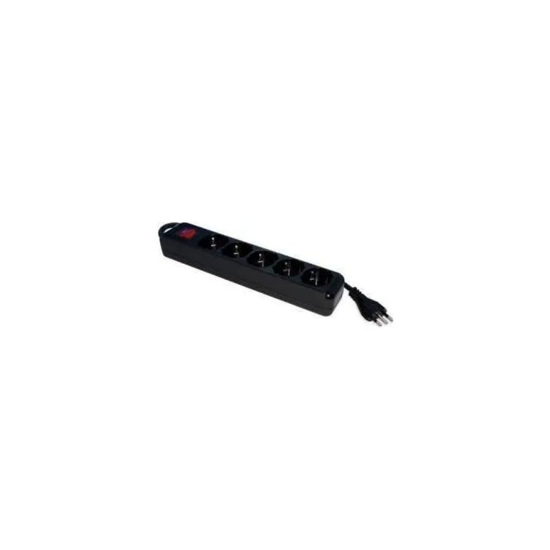 Tecnoware FMP5IIG5B Multipresa Filtrata con 5 Prese Schuko/Italia, Nero
