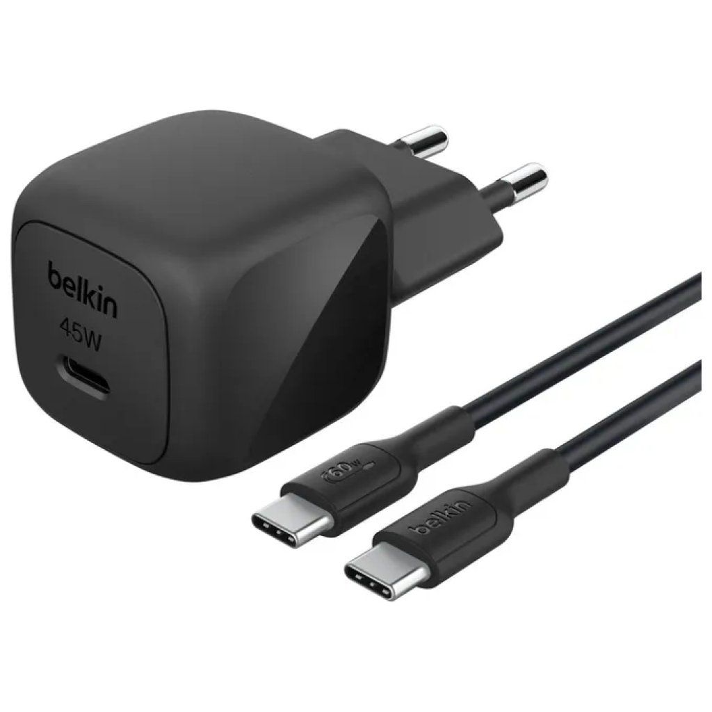 Belkin BOOSTCHARGE Caricatore USB-C 45 W con Cavo da 1 m - Nero