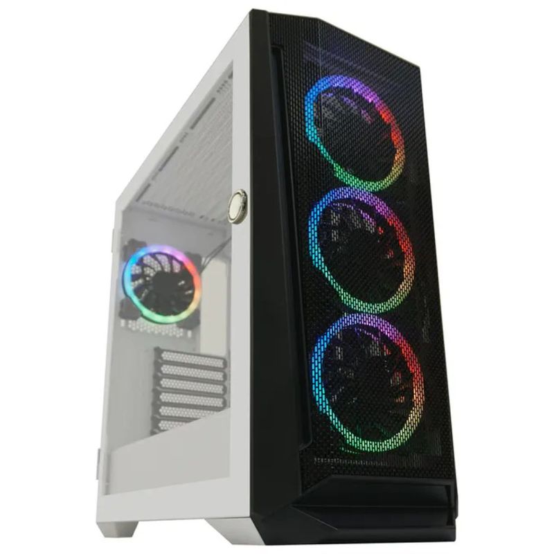 LC-Power Holo-1-X Case Midi Tower Bianco con Vetro Temperato