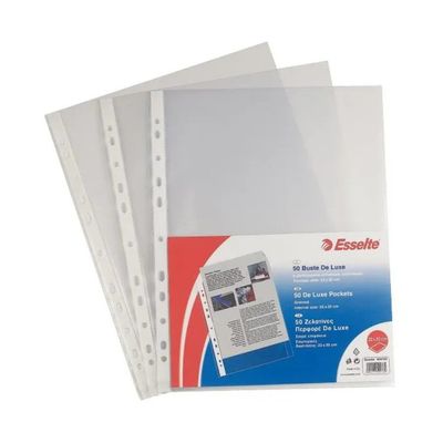 Esselte Copy Safe De Luxe – Buste perforate antiriflesso 22 × 30 cm, confezione da 50 Esselte Copy Safe De Luxe – Buste perforate antiriflesso 22 × 30 cm, confezione da 50