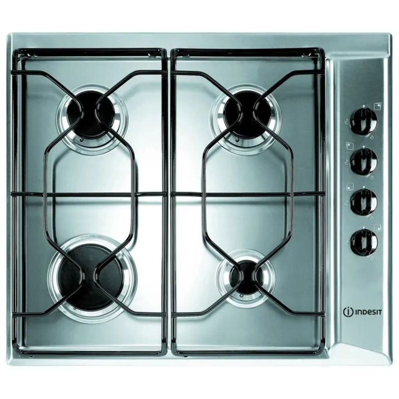 Indesit PAA642IXIWE1 Piano Cottura a Gas 58 cm, 4 Fuochi, Inox