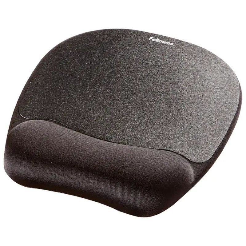 Fellowes 9176501 Tappetino Mouse Ergonomico Nero con Poggiapolsi in Memory Foam