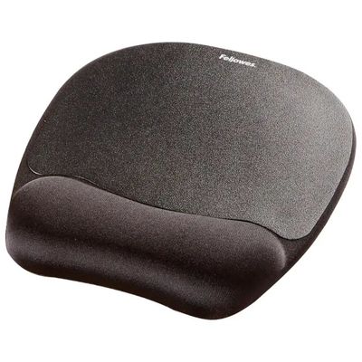 Fellowes 9176501 Tappetino Mouse Ergonomico con Poggiapolsi in Memory Foam, Nero Fellowes 9176501 Tappetino Mouse Ergonomico con Poggiapolsi in Memory Foam, Nero