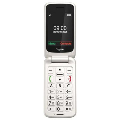 Gigaset GL595 Telefono Cellulare per Anziani a Conchiglia, Bianco Gigaset GL595 Telefono Cellulare per Anziani a Conchiglia, Bianco