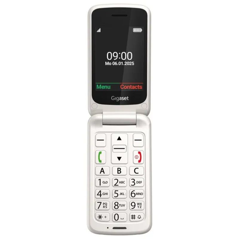 Gigaset GL595 Telefono Cellulare per Anziani a Conchiglia, Bianco
