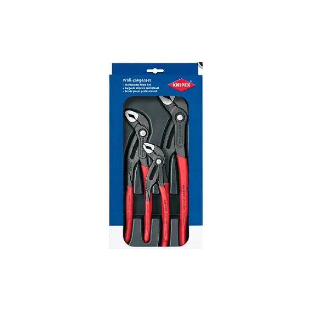 KNIPEX Cobra Set di 3 Pinze Regolabili 180, 250 e 300 mm KNIPEX Cobra Set di 3 Pinze Regolabili 180, 250 e 300 mm