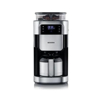 Severin KA 4814 Macchina da caffè con macinacaffè, 8 tazze, 1000 W, nero e acciaio inox
