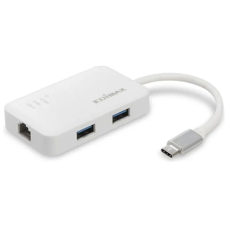 Edimax EU-4308 Adattatore USB-C Gigabit Ethernet con Hub 3 Porte USB 3.0