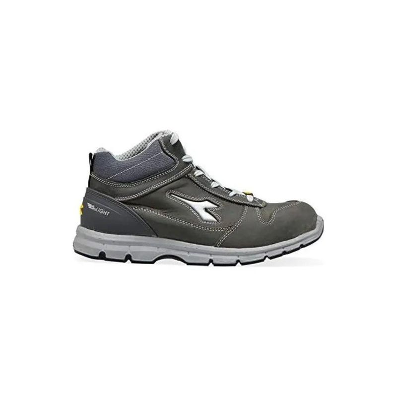 Diadora HI-RUN Scarponcino Antinfortunistico Alto S3 SRC ESD, Nabuk, Grigio Castello, Taglia 46