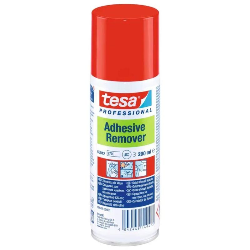 Tesa Spray Rimuovi Colla 200 ml per Plastica, Vetro e Metallo