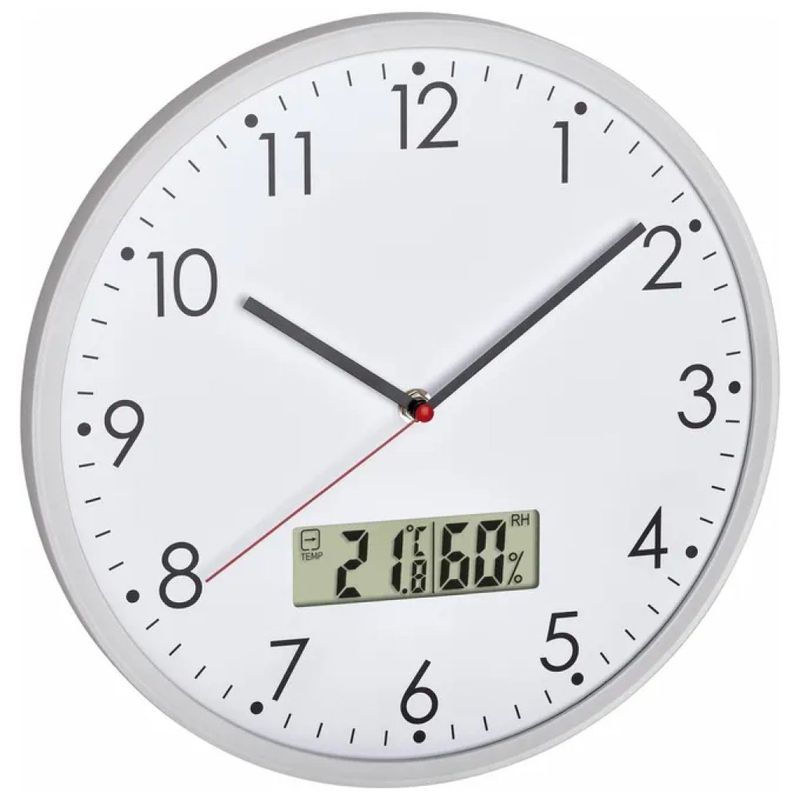 TFA-DOSTMANN TFA Dostmann 60.3048.02 Orologio da Parete Bianco con Termoigrometro