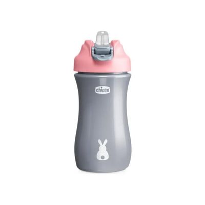 Chicco Bicchiere Pop Up per Bambini dai 2 Anni Rosa e Grigio Chicco Bicchiere Pop Up per Bambini dai 2 Anni Rosa e Grigio