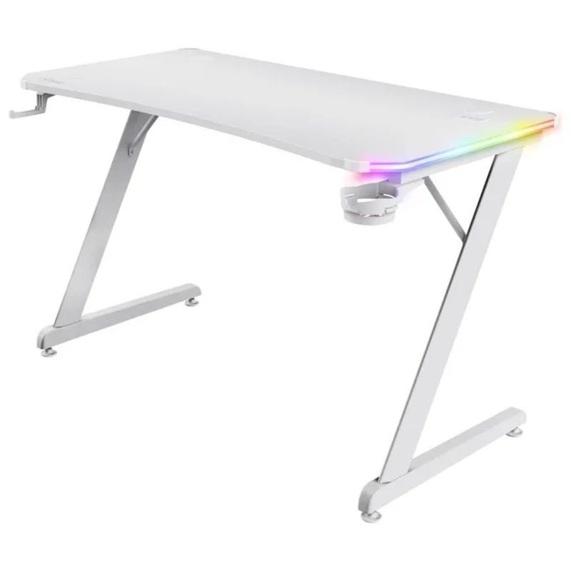 Trust GXT 709W LUMINUS Scrivania Gaming RGB Bianca