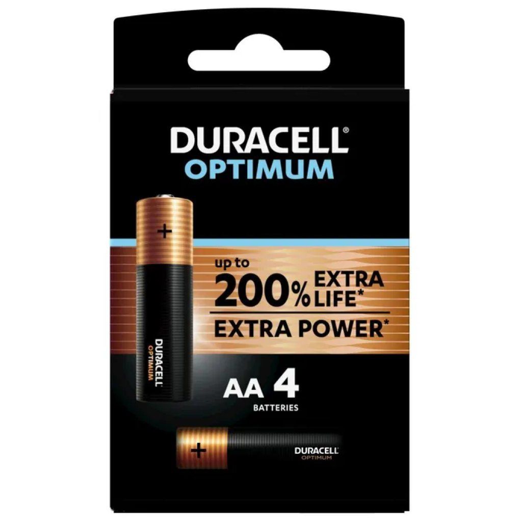 Duracell Optimum Batterie Alcaline AA LR6 1,5 V, 4 Pezzi Duracell Optimum Batterie Alcaline AA LR6 1,5 V, 4 Pezzi