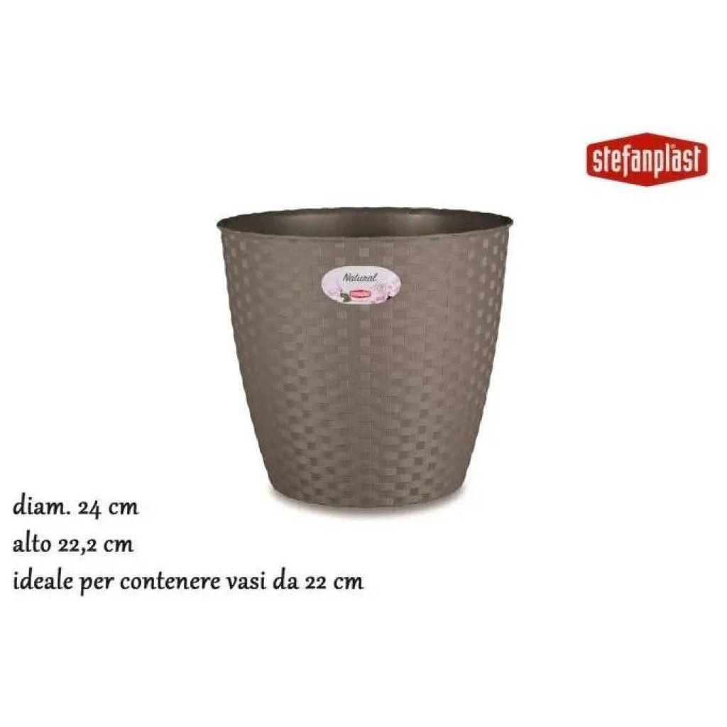 Stefanplast Natural Coprivaso Tondo Tortora 24 cm Stefanplast Natural Coprivaso Tondo Tortora 24 cm