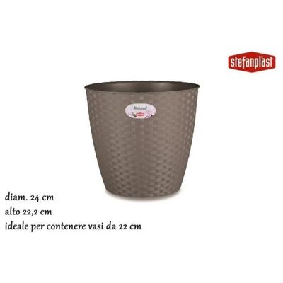 Stefanplast Natural Coprivaso Tondo Tortora 24 cm Stefanplast Natural Coprivaso Tondo Tortora 24 cm