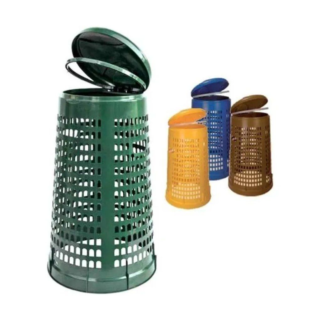 YEPPON Trespolo Giallo per Raccolta Differenziata con Coperchio YEPPON Trespolo Giallo per Raccolta Differenziata con Coperchio