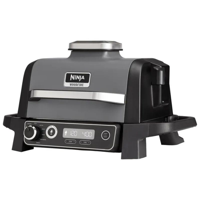 Ninja Woodfire OG701EU Barbecue Elettrico 7 in 1 con Affumicatore e Friggitrice ad Aria, 2400 W