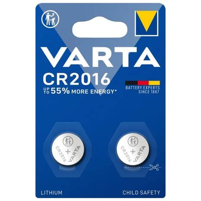 VARTA CR2016 Batterie a Bottone al Litio 3V, Blister da 2