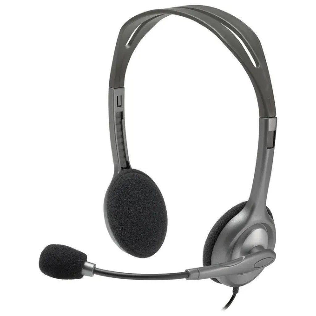 Logitech H110 Cuffia Stereo con Microfono, Cablata, Grigia Logitech H110 Cuffia Stereo con Microfono, Cablata, Grigia