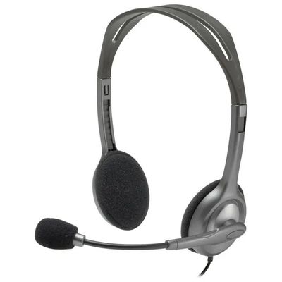 Logitech H110 Cuffia Stereo con Microfono, Cablata, Grigia Logitech H110 Cuffia Stereo con Microfono, Cablata, Grigia