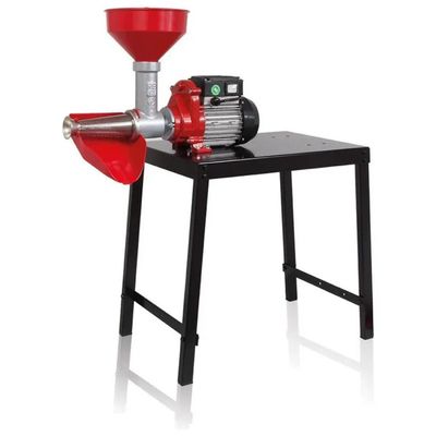 Reber 9108 NEB Spremipomodoro Elettrico con Banchetto, 0,53 HP, Filtro Inox, Ghisa, Rosso