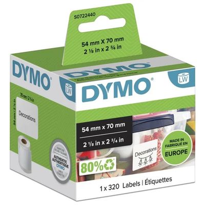 DYMO LabelWriter S0722440 – Etichette Adesive 54 x 70 mm, 320 Pezzi