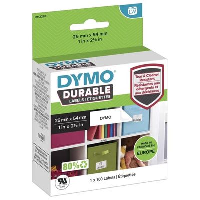 DYMO Durable 2112283 – Etichette in polipropilene 25 × 54 mm, 160 pezzi DYMO Durable 2112283 – Etichette in polipropilene 25 × 54 mm, 160 pezzi