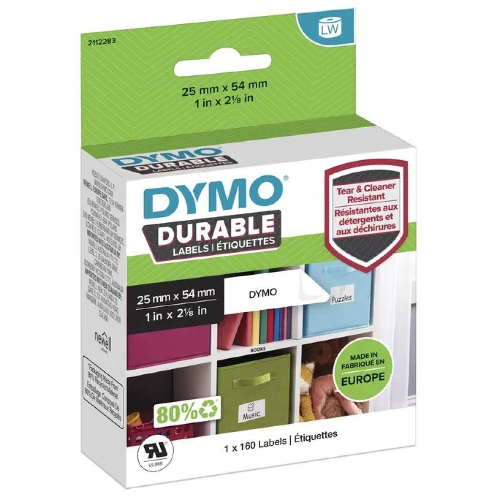 DYMO Durable 2112283 – Etichette resistenti 25 × 54 mm, 160 pezzi