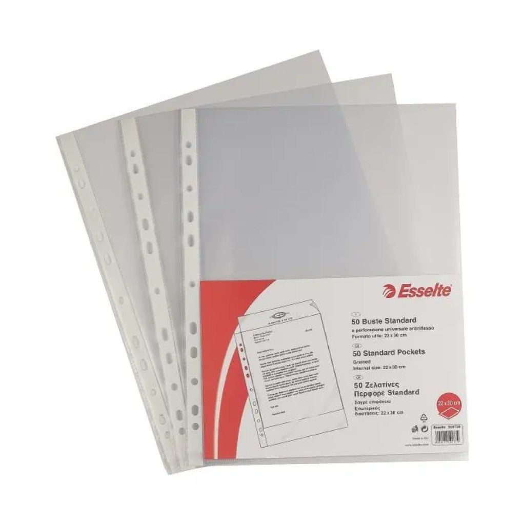 Esselte Standard – 50 buste trasparenti A4 ruvide Esselte Standard – 50 buste trasparenti A4 ruvide