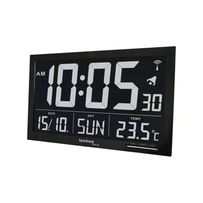 Technoline WS8007 Sveglia Digitale con Display LCD, Nera