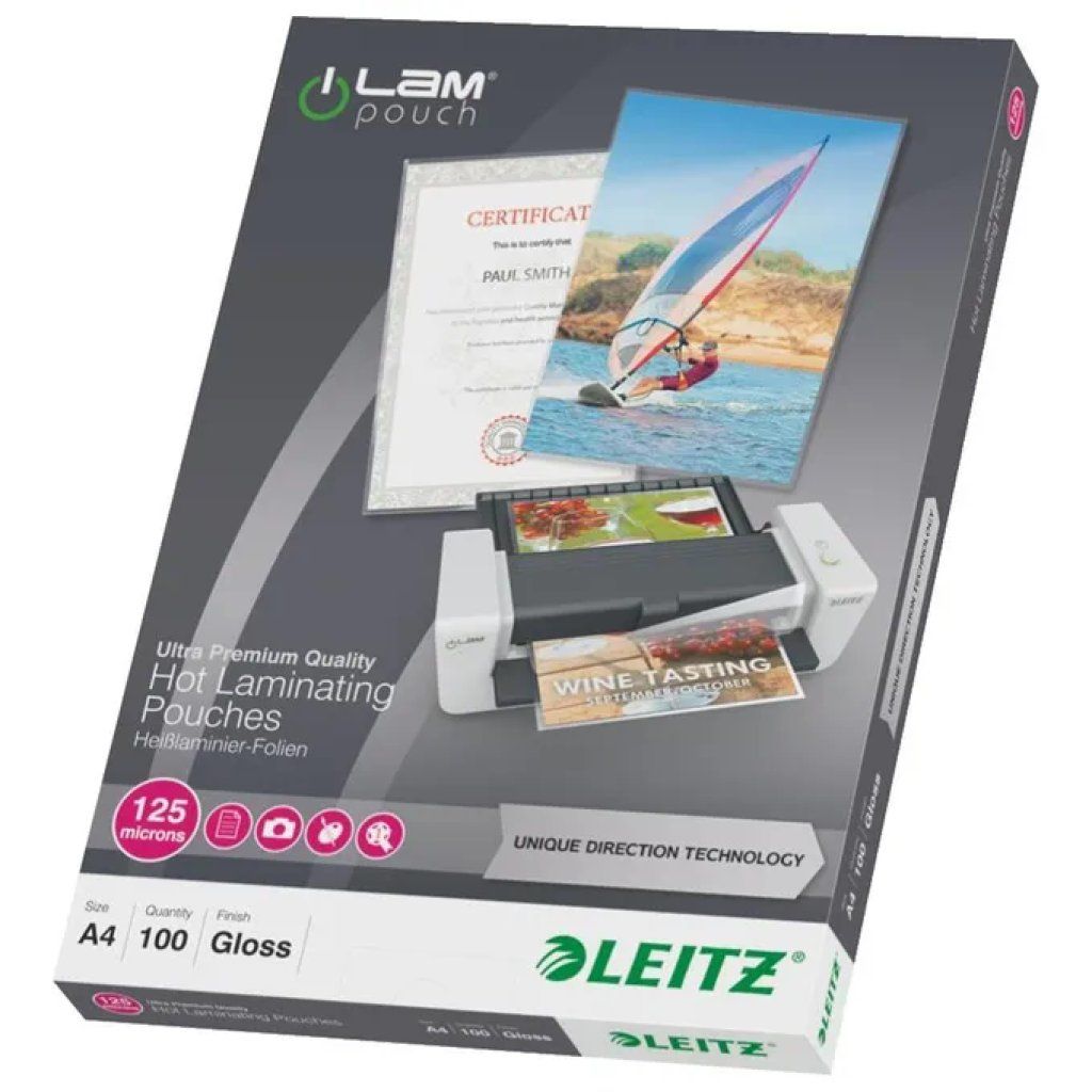 Leitz iLAM UDT – Pouches A4 per plastificazione, 2×125 µm, 100 pezzi