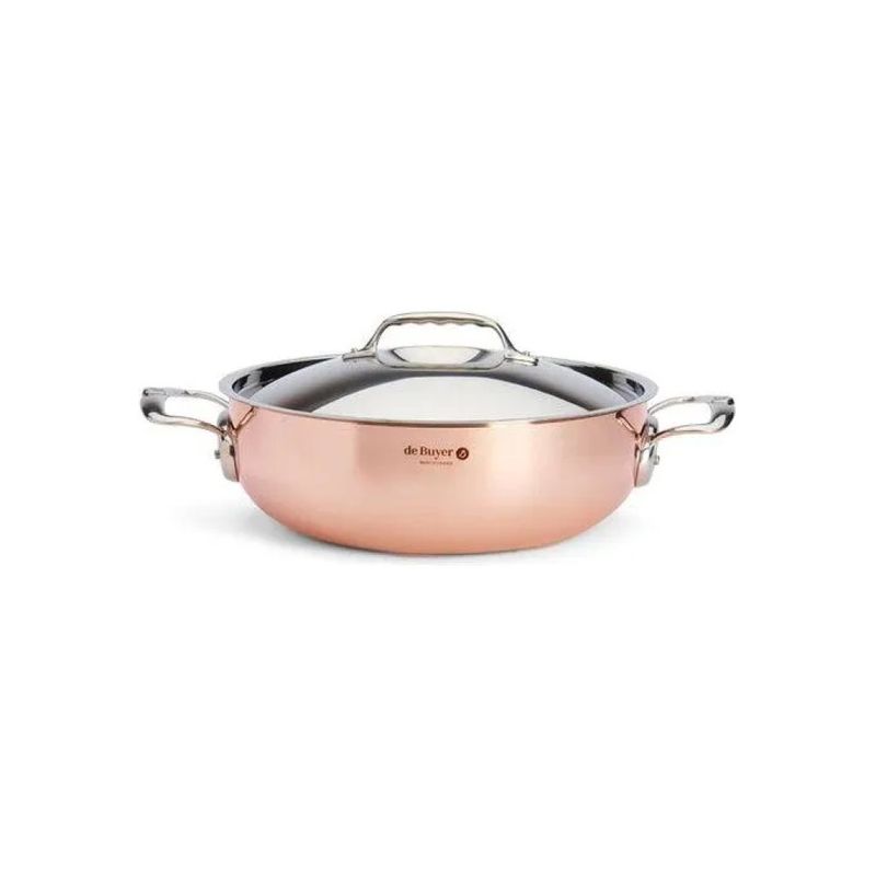 De Buyer Prima Matera Sautoir in Rame e Inox 28 cm con Coperchio