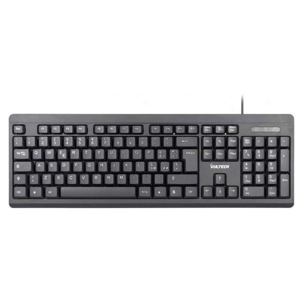 Vultech KEY-609 Tastiera USB 2.0 QWERTY Italiana, 105 Tasti, Nera Vultech KEY-609 Tastiera USB 2.0 QWERTY Italiana, 105 Tasti, Nera